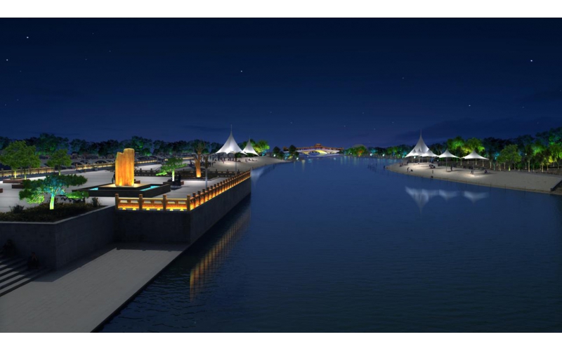 山東德州市齊河大清河景區夜景亮化照明工程